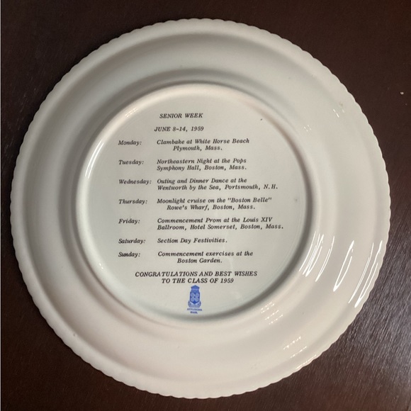 Northeastern University class of 1959 souvenir plate - Picture 3 of 4